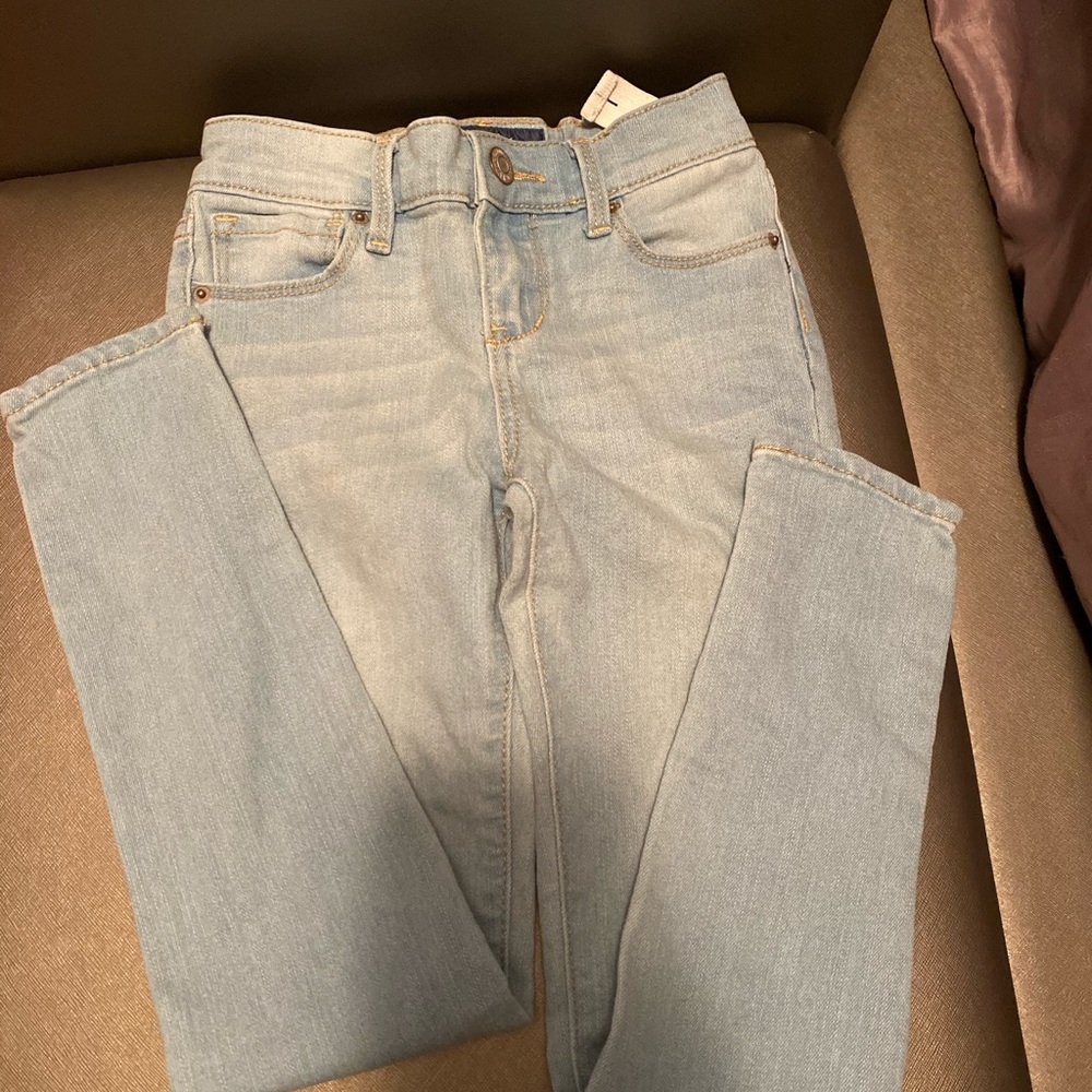 Girls light wash skinny slim jeans